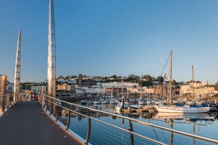 Torquay harbour footbridge and marina